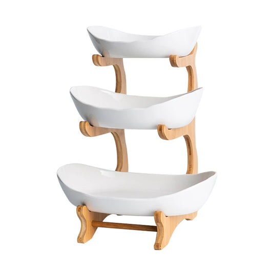 Three Layer Fruit Plate Plastic Snack Dish Three Tier Basket