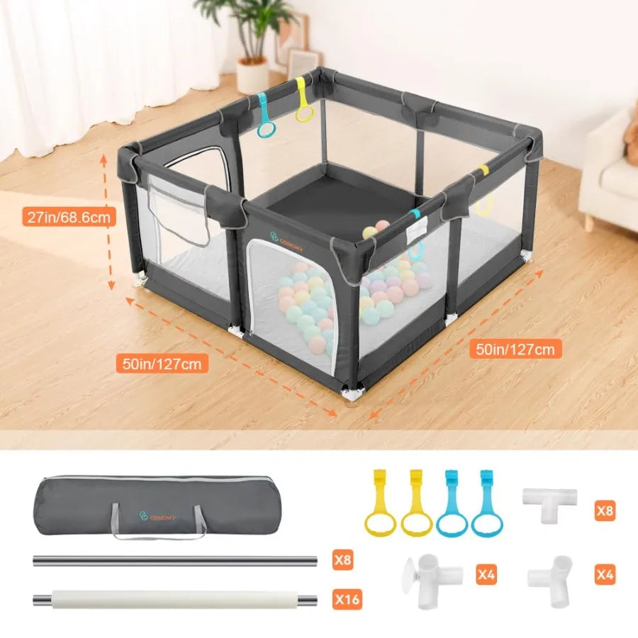 Baby Playpen With Full Mesh Design Safe Non Slip Fence