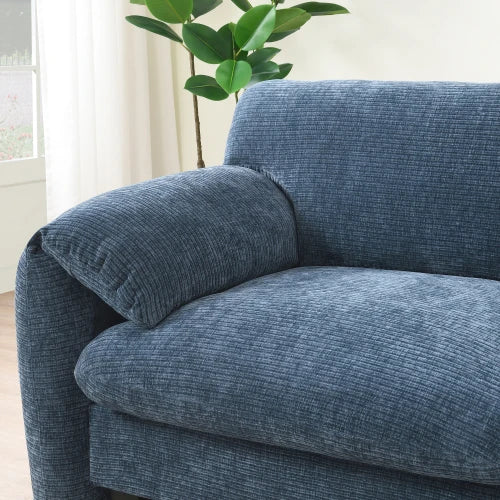 USB Type C Modular L Shaped Chenille Sofa With Pockets
