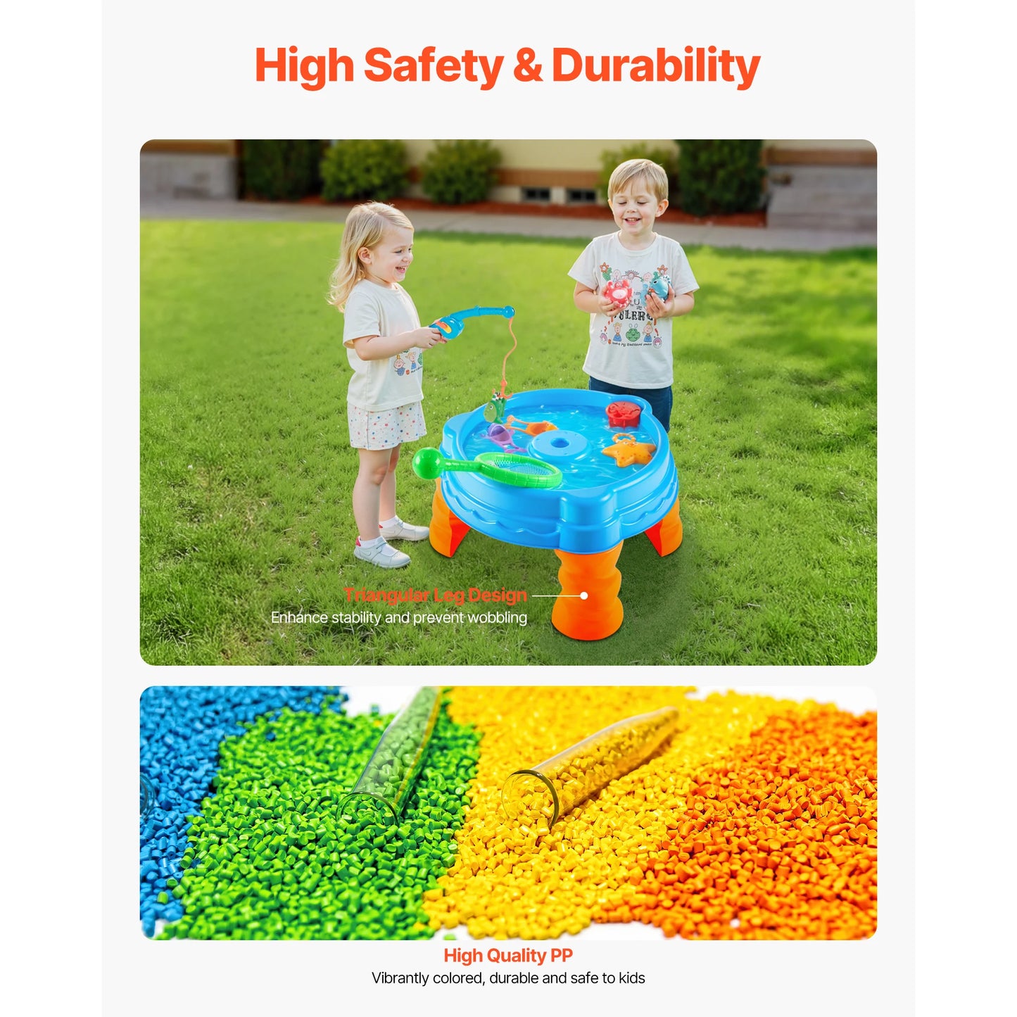 Water Table Playset For Kids With Fishing Game Accessories Outdoor