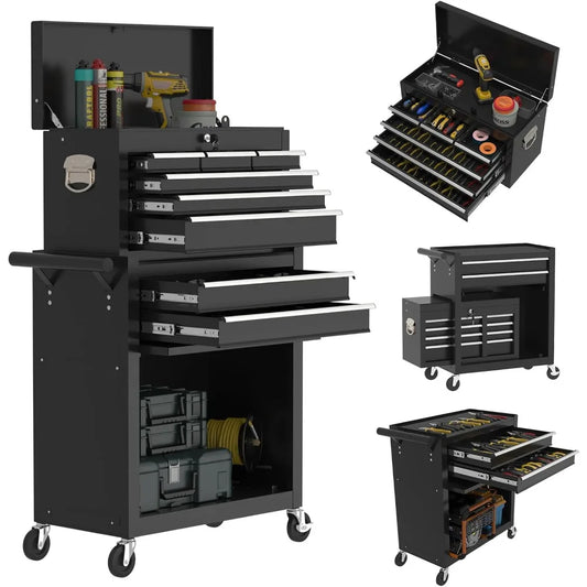 XMSJ Large Tool Chest With Detachable Garage Rolling Box