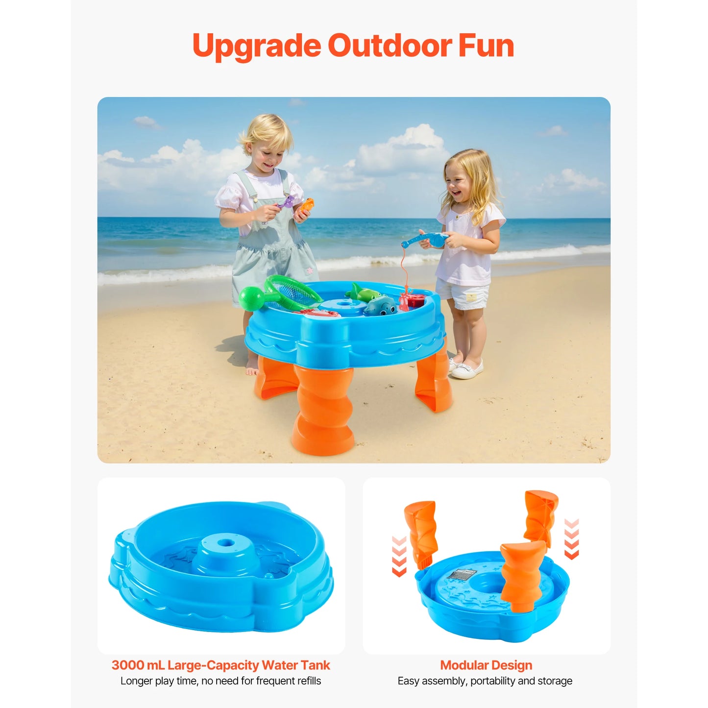 Water Table Playset For Kids With Fishing Game Accessories Outdoor
