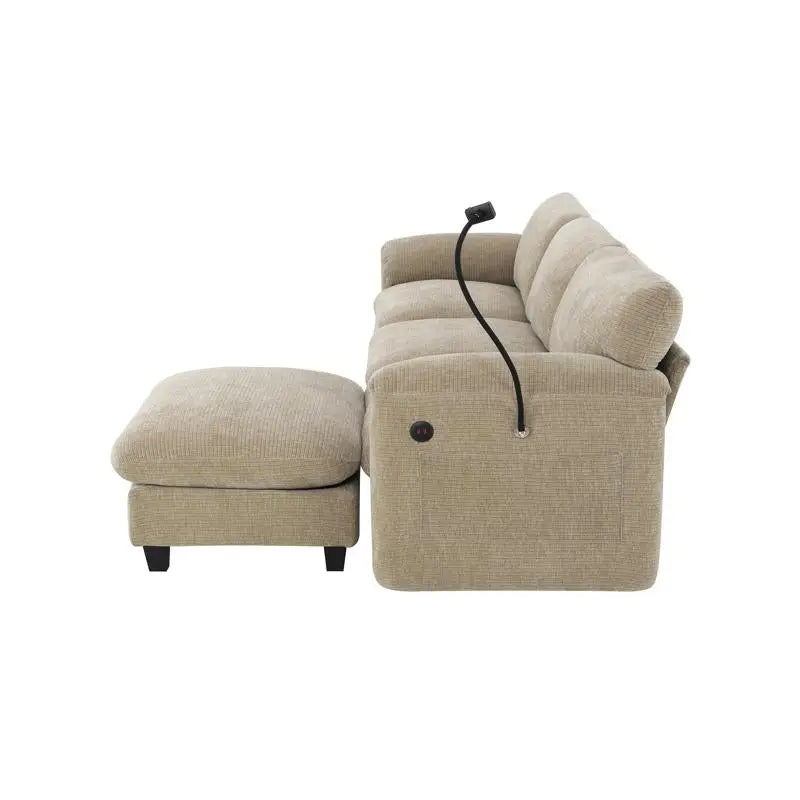 Modular L Shaped Sectional Sofa With USB Type C Charger