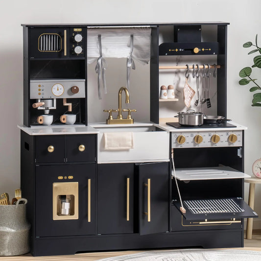 Robotime Play Kitchen Set With Ice Maker And Coffee Machine