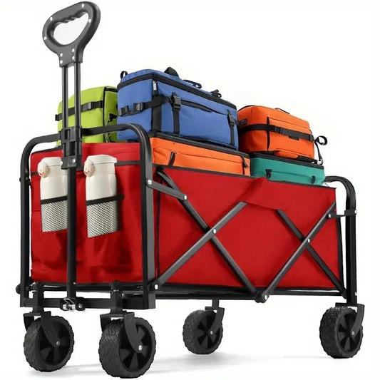 Heavy Duty Folding Wagon Cart With All Terrain Wheels