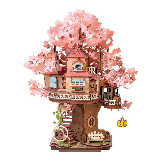 Robotime Sakura Tree House 3D Wooden Puzzle Kit Swing Stairs