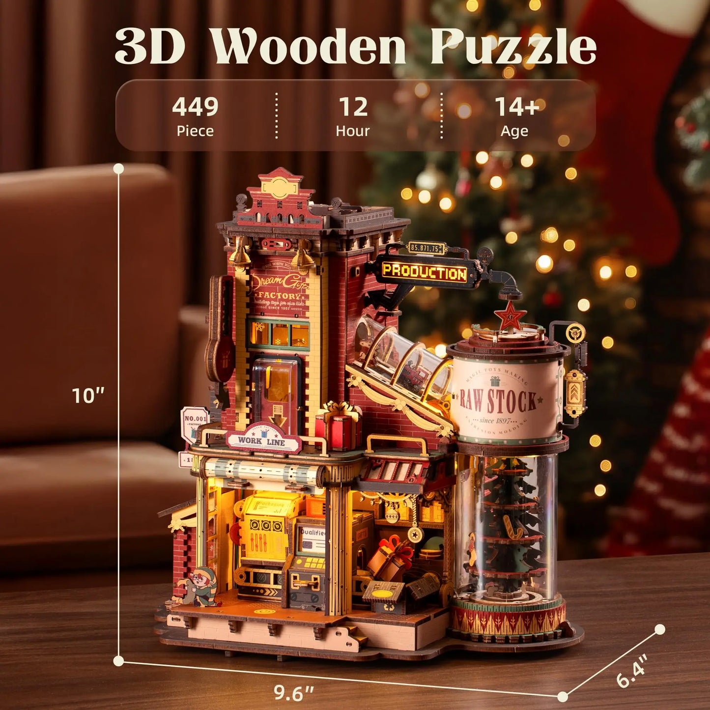 Robotime 3D Wooden Puzzle Music Box Dream Gift for Valentine