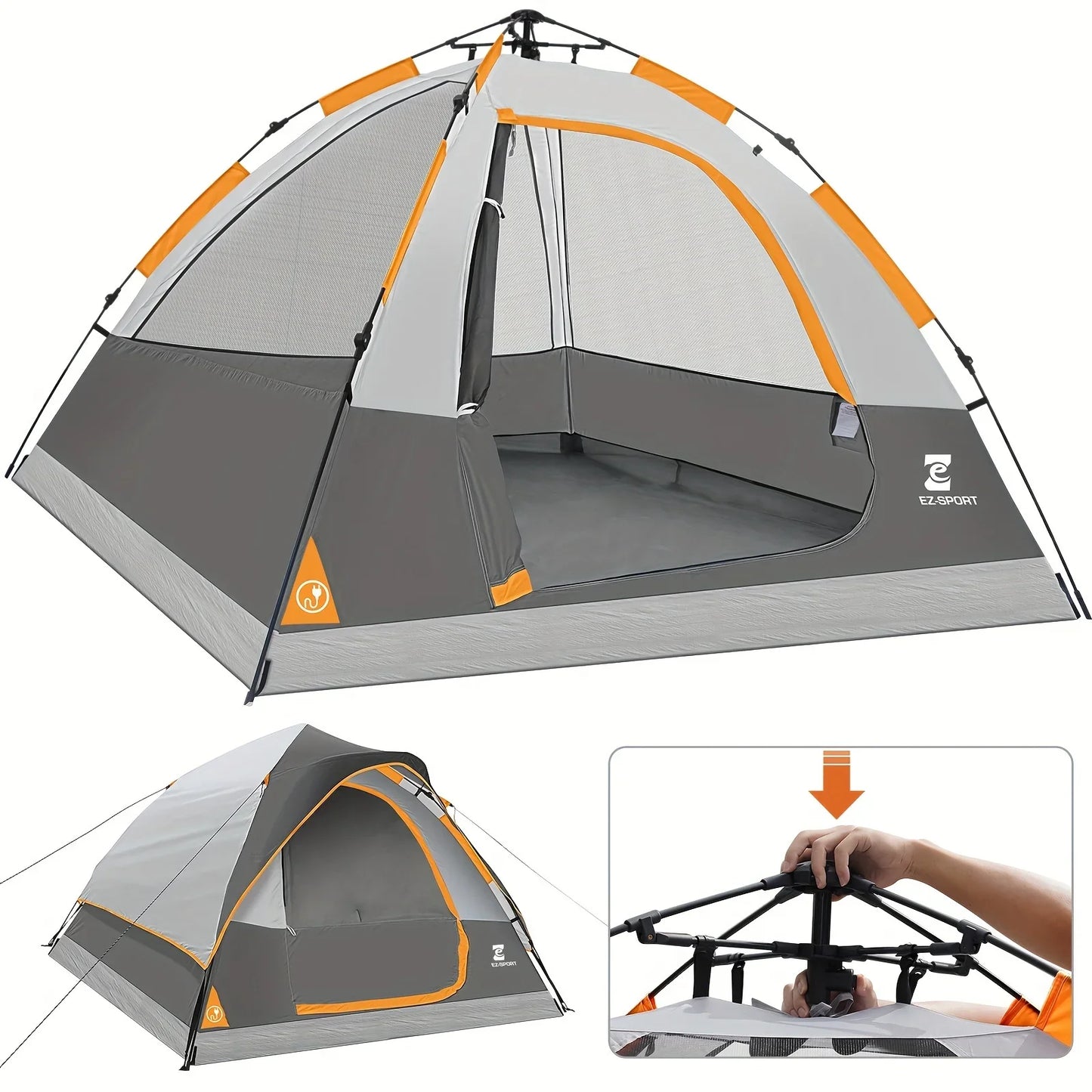 Unp Pop Up 4 Person Waterproof CampingTent With Rain Fly