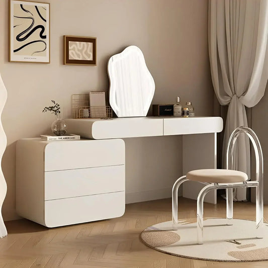 XMSJ White Vanity With Mirror And Lights Dressing Table