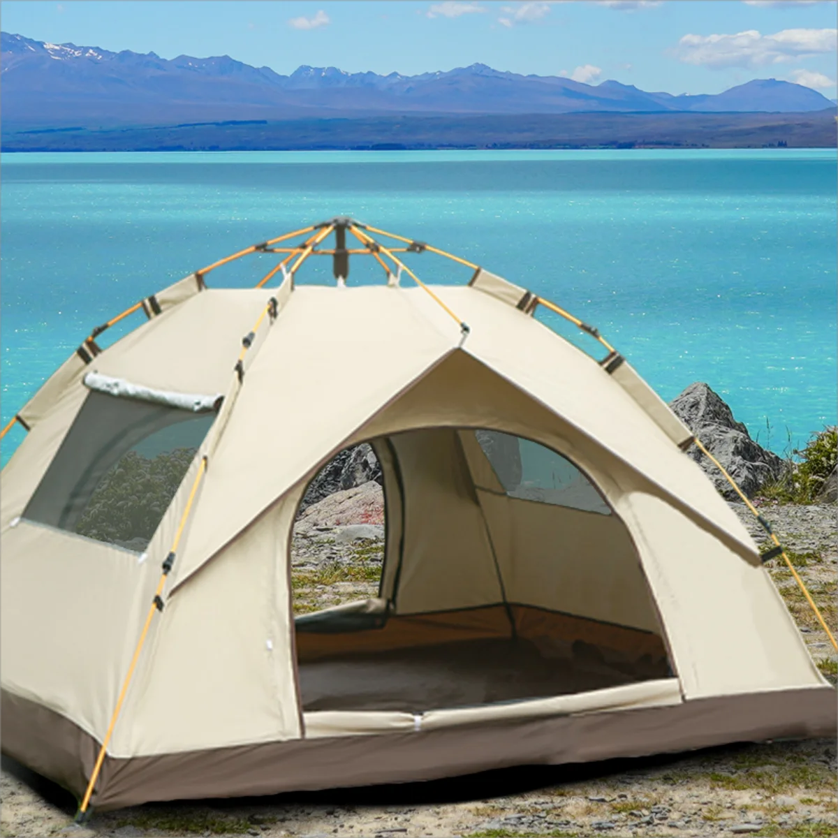 Pakicetus Outdoor Shelter Sunshade Camping Tent With Two Doors