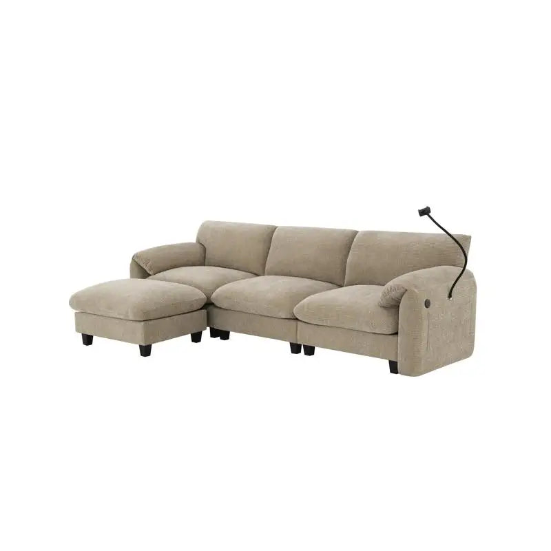 Modular L Shaped Sectional Sofa With USB Type C Charger