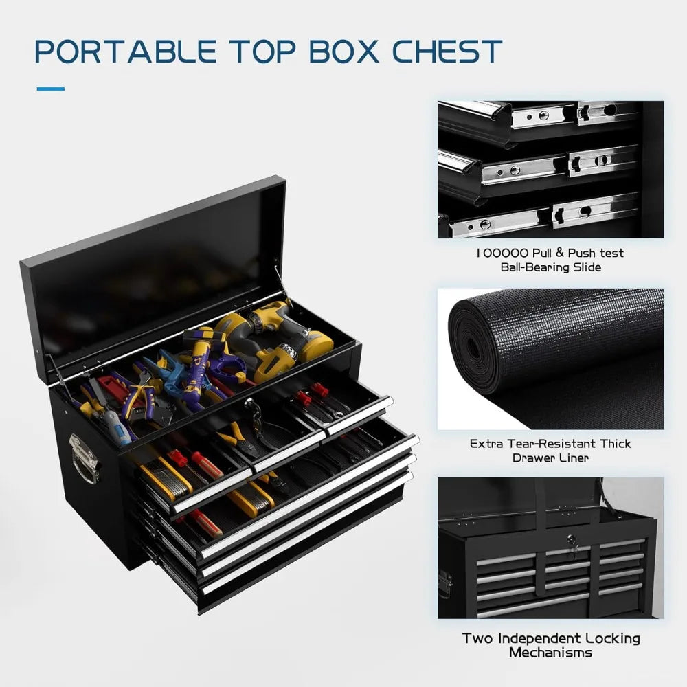 XMSJ Large Tool Chest With Detachable Garage Rolling Box