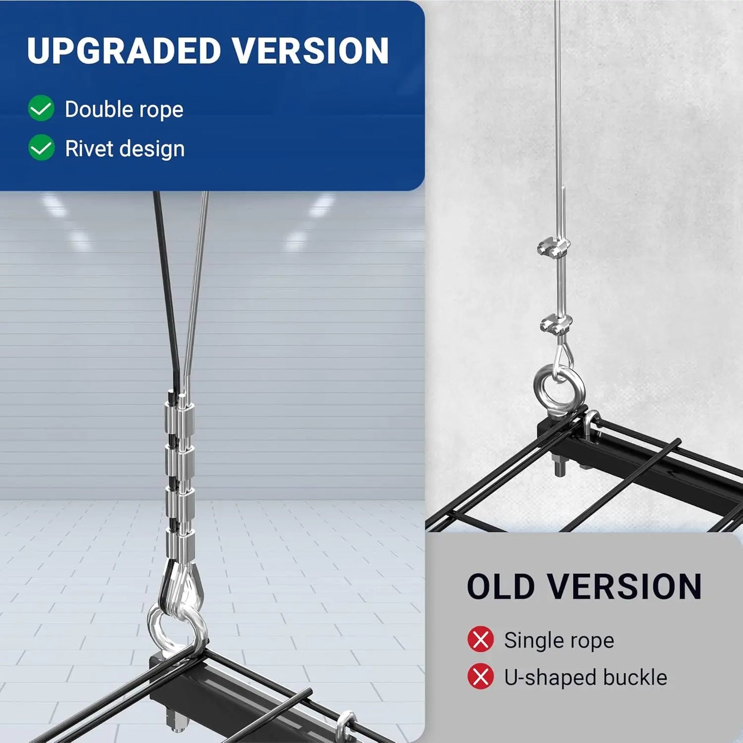 XMSJ Overhead Garage Storage Rack Heavy Duty Adjustable Ceiling System