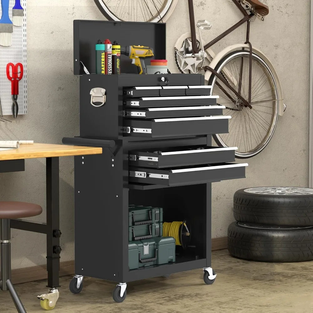 XMSJ Large Tool Chest With Detachable Garage Rolling Box