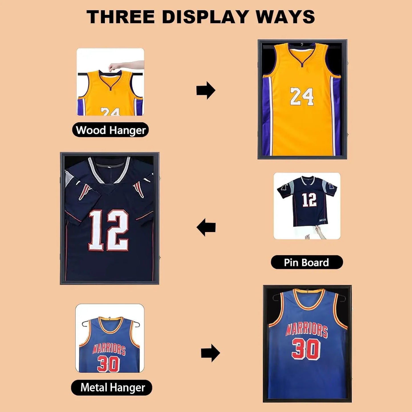 XMSJ Jersey Display Case With UV Protection Acrylic