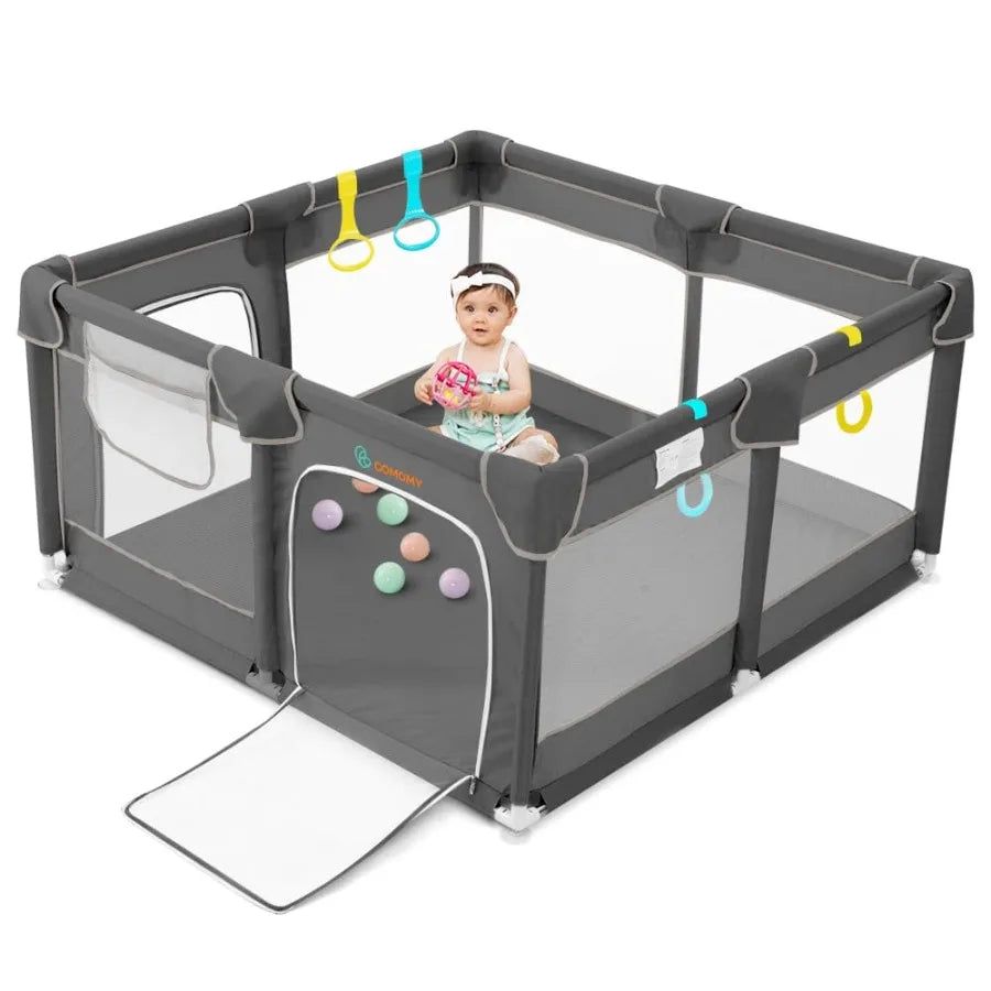 Baby Playpen With Full Mesh Design Safe Non Slip Fence