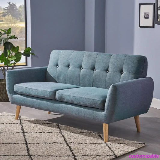 XMSJ Josephine Mid-Century Modern Petite Fabric Sofa