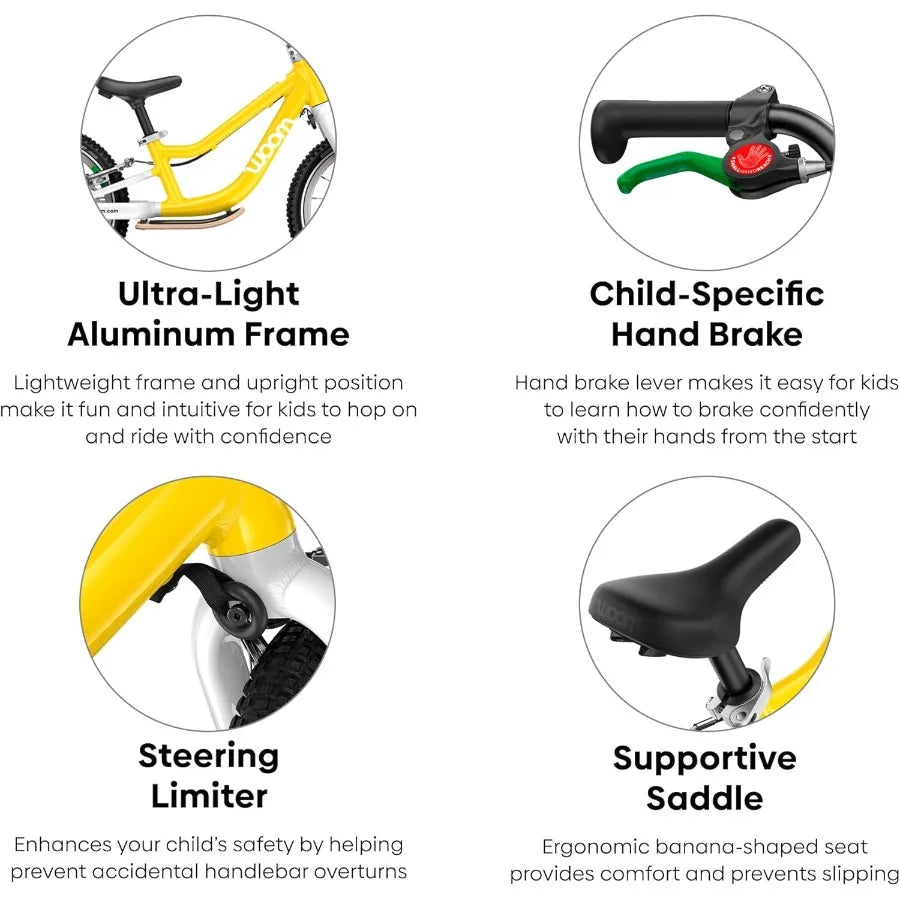 Balance Bike for Kids With Handbrake and Steering Limiter