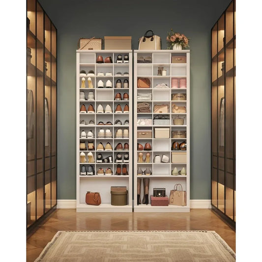 XMSJ 11 Tier Shoe Storage Cabinet Free Standing Organizer