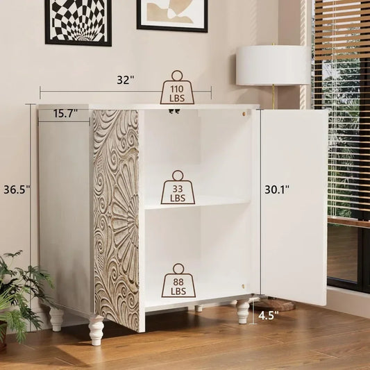 XMSJ 2-Door 2-Drawer Sideboard Buffet Cabinet