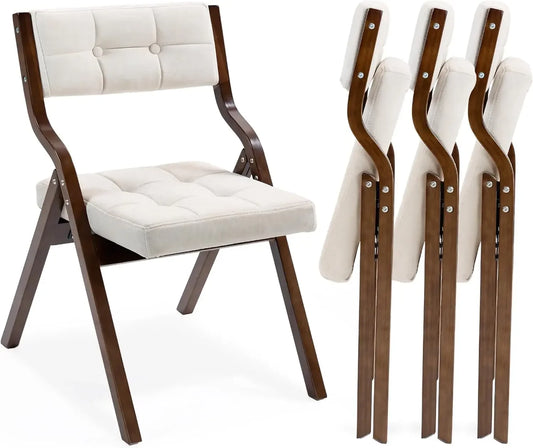 XMSJ Folding Chairs with Cushion 4 Pack Portable Padded Seats