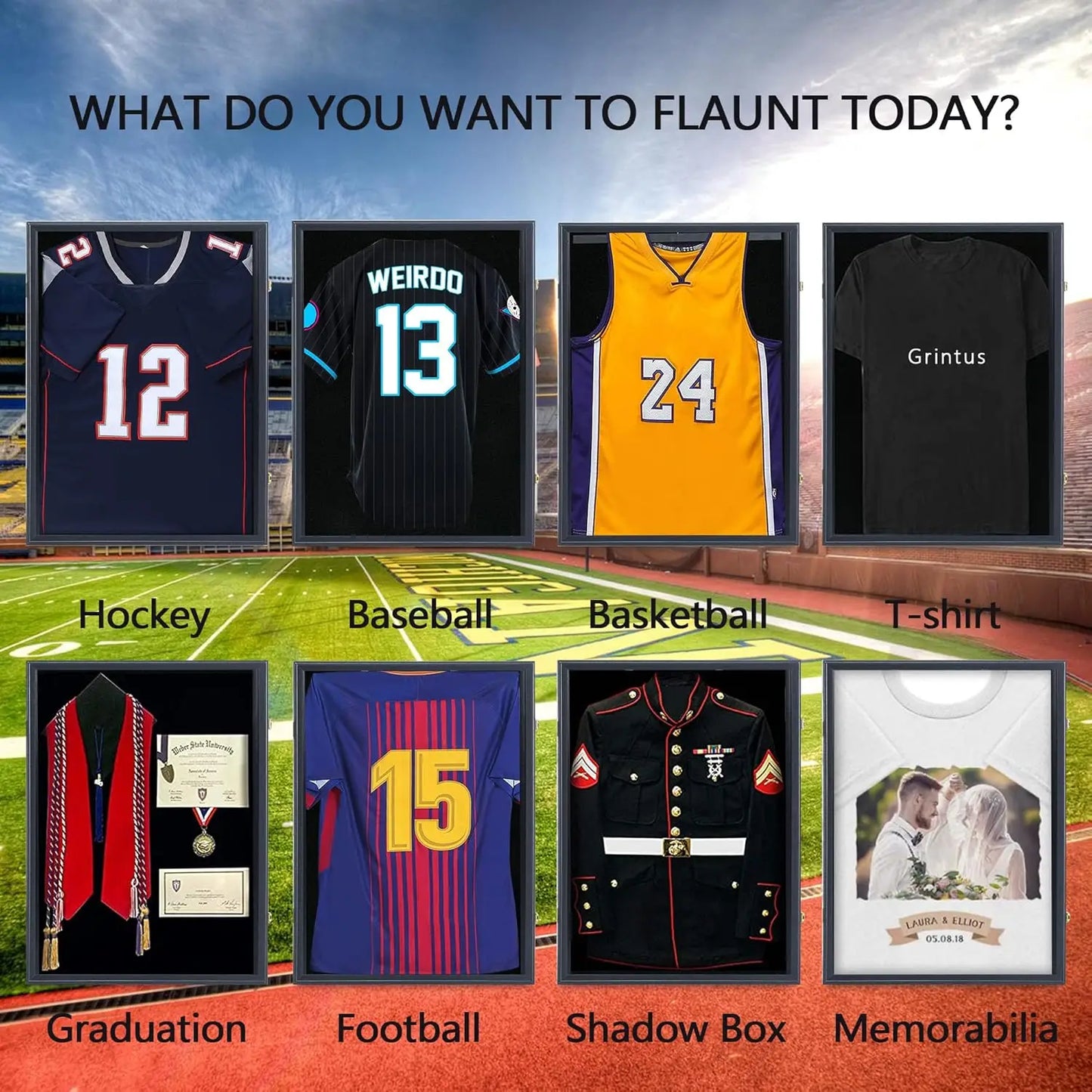 XMSJ Jersey Display Case With UV Protection Acrylic