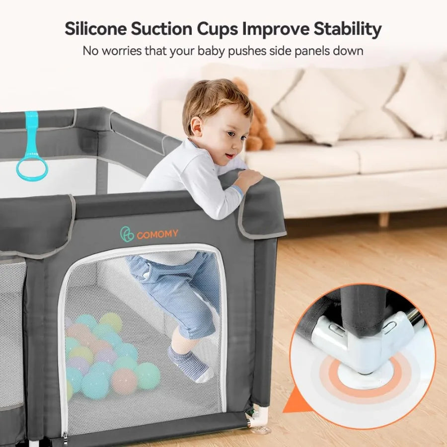 Baby Playpen With Full Mesh Design Safe Non Slip Fence