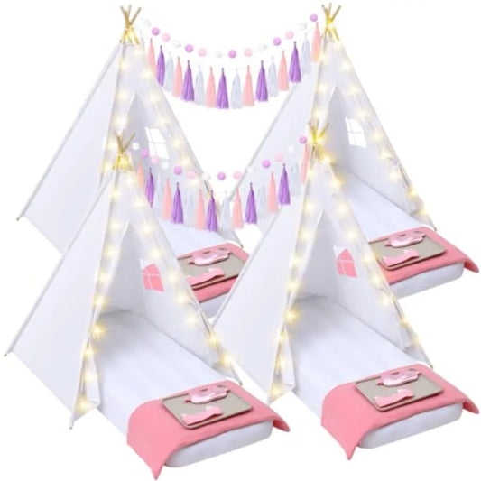 Hign-concerned Dreamy 4 Pack Kids Teepee Tent Set With Bedding