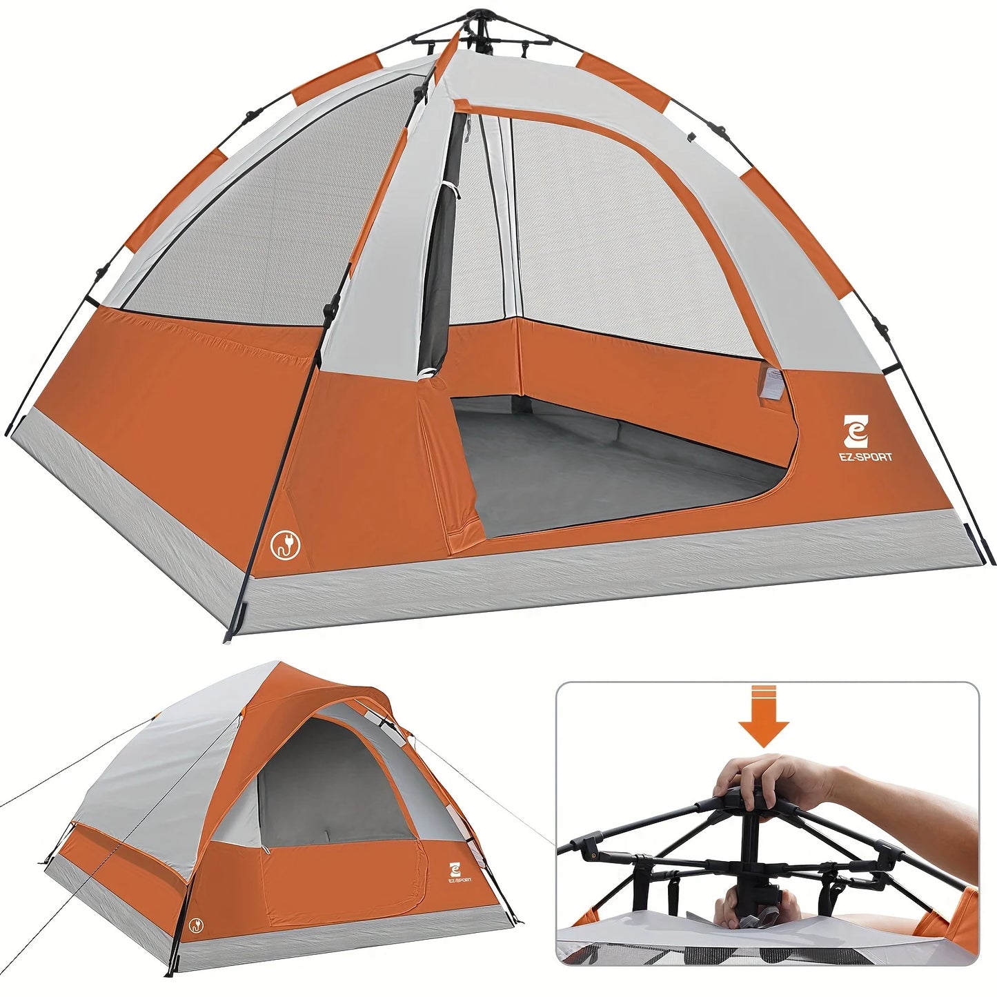 Unp Pop Up 4 Person Waterproof CampingTent With Rain Fly