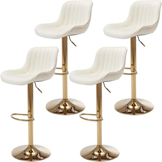 XMSJ Velvet Adjustable Swivel Bar Stools Set Of 4 Backs