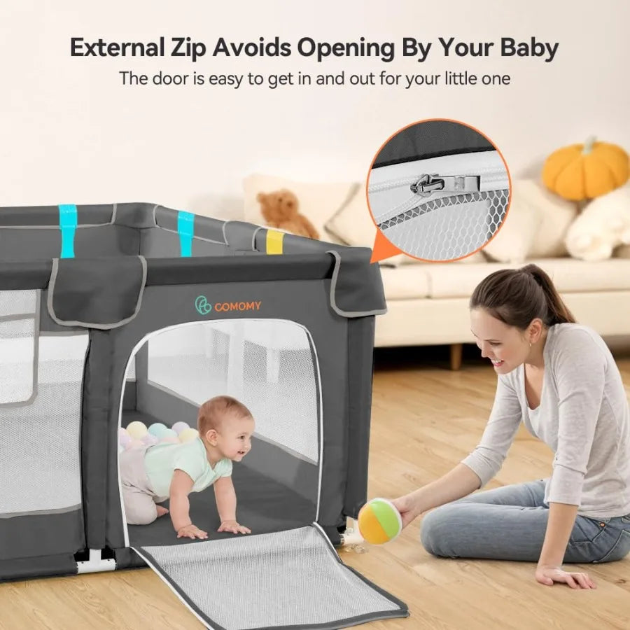 Baby Playpen With Full Mesh Design Safe Non Slip Fence