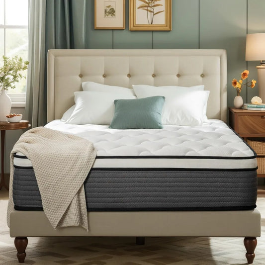 DAFIFY Pillow Top Hybrid Mattress In A Box Medium Firm