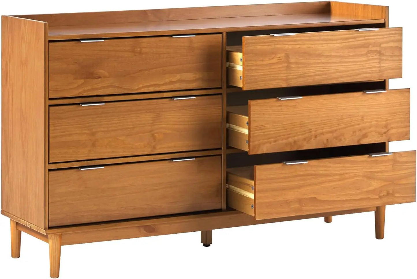 XMSJ Polay Modern Solid Wood Six Drawer Dresser For Bedroom