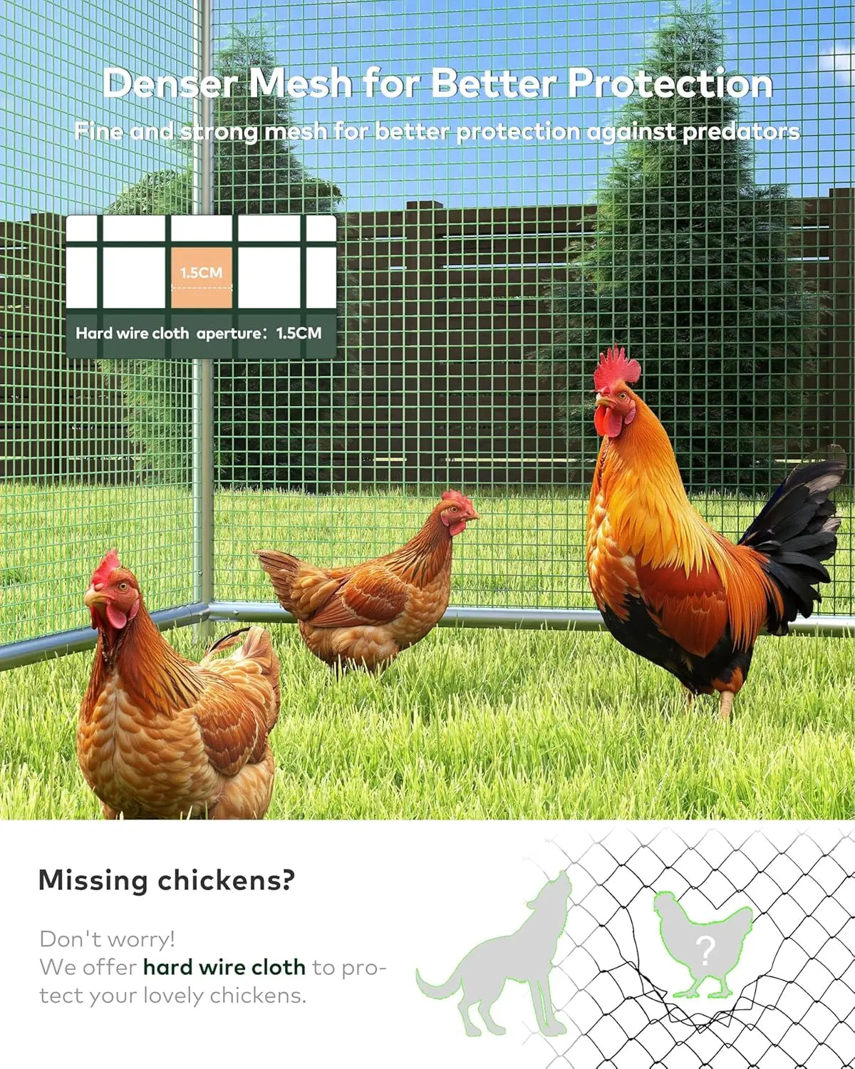 XMSJ Walk In Metal Chicken Coop With Waterproof UV Cover