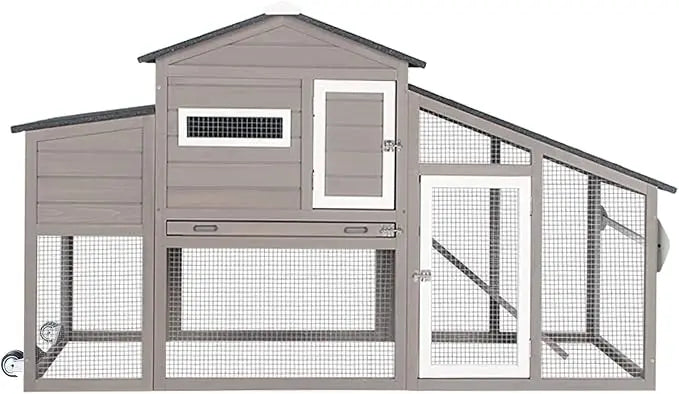 XMSJ Chicken Coop With Run Outdoor Wooden Backyard Poultry House