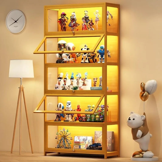 XMSJ Five Tier Display Cabinet With Acrylic Doors For Collectibles